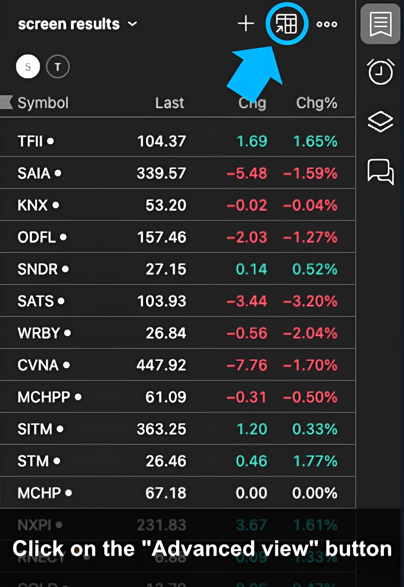 Step 1: Click Advanced view button